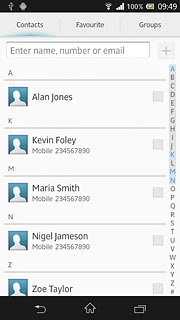 Press the required contact.