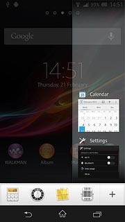 Press and hold the required application.