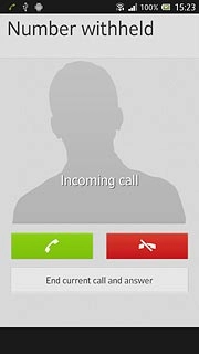 When you have an ongoing call, the new call is signalled by a sound.Press the answer icon.