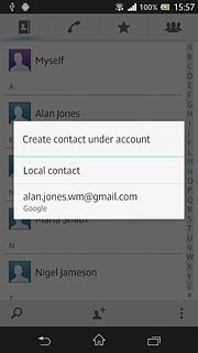 Press Local contact or the required email account.