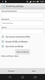 Follow the instructions on the display to install the required certificate.Press Next.