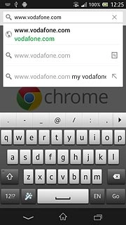 Key in the address of the required web page and press Go.