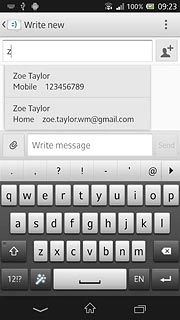 Key in the first letters of the required contact.Matching contacts are displayed.Press the required contact.Repeat the procedure to add more recipients.