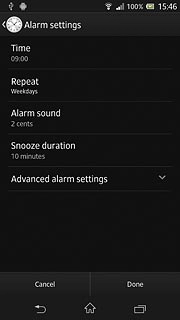 Press Advanced alarm settings.