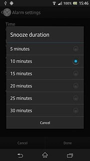Press the required setting.