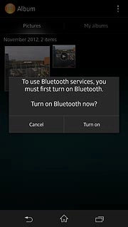 If required, press Turn on to turn on Bluetooth.Your phone now searches for devices and after a moment, a list of Bluetooth devices within range is displayed.