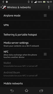 Press NFC to turn the function on or off.