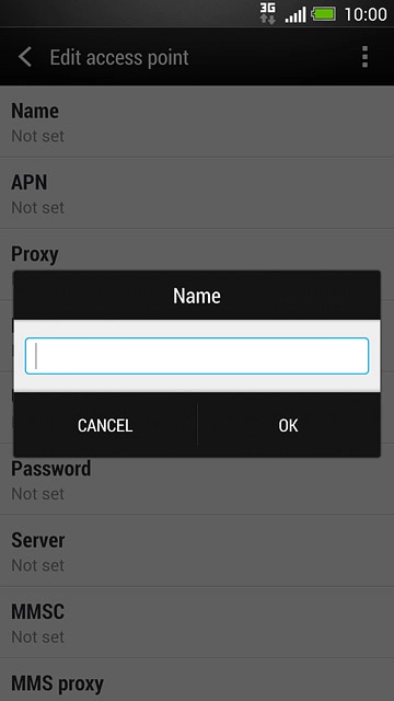 Key in Vodafone Internet and press OK.