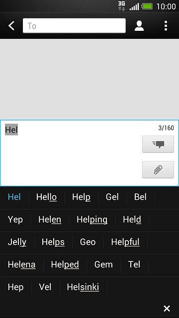 Press the required word to insert it.
