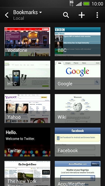 Press the required bookmark.