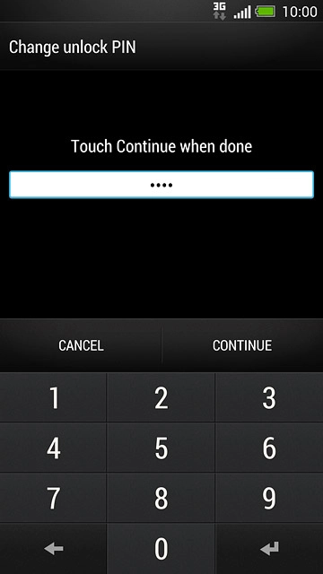 Key in the required phone lock code and press CONTINUE.