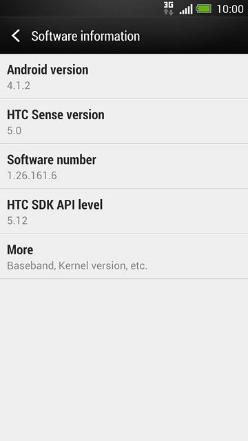 Your phone's software version is displayed below Android version.