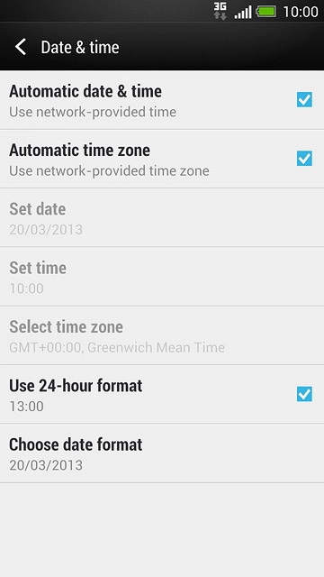 Press Automatic time zone until the display tells you that the function is turned on.