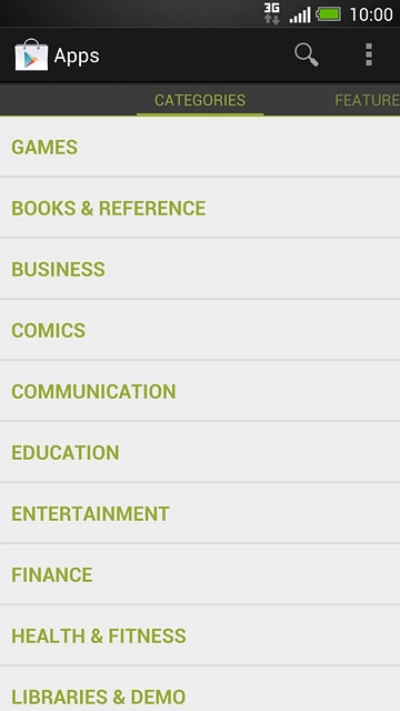 To search by category:Press CATEGORIES.Go to the required category.