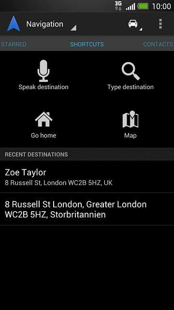 Press Speak destination.Say the required destination.