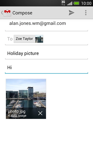 Press the send icon.