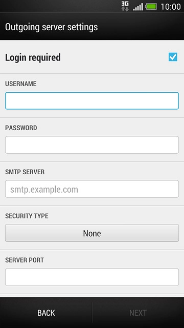 If you turn on SMTP authentication:Press the field below 