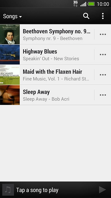 Press the required audio file.