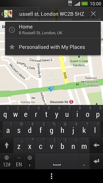 Press the required destination.