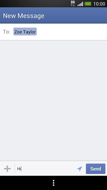 Write the required message and press Send.