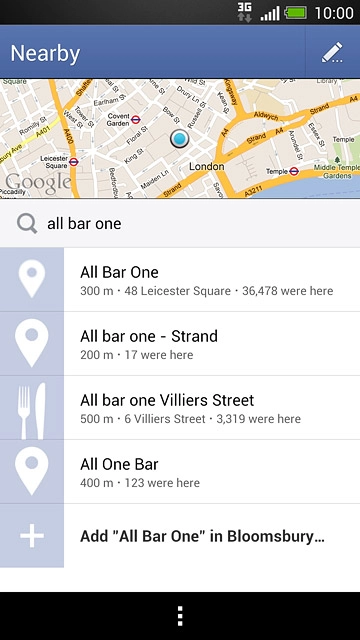 Key in the required search word.Press the required location.