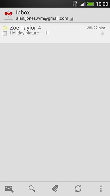 Press the required email message.