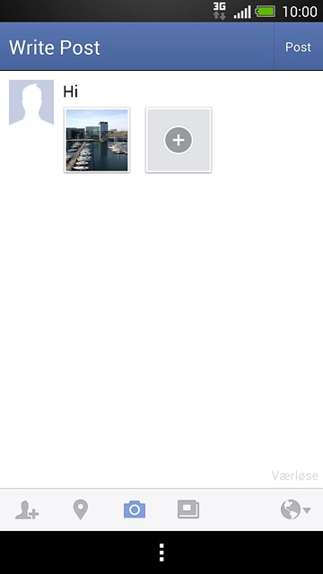 Key in the required text.Press Post.