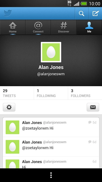 Press the message icon.