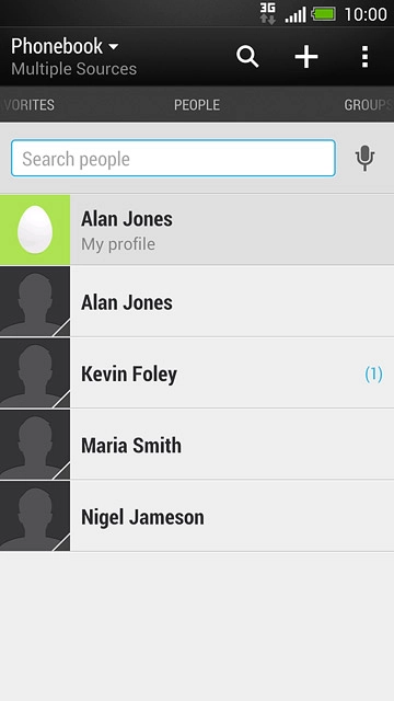 Press the new contact icon.