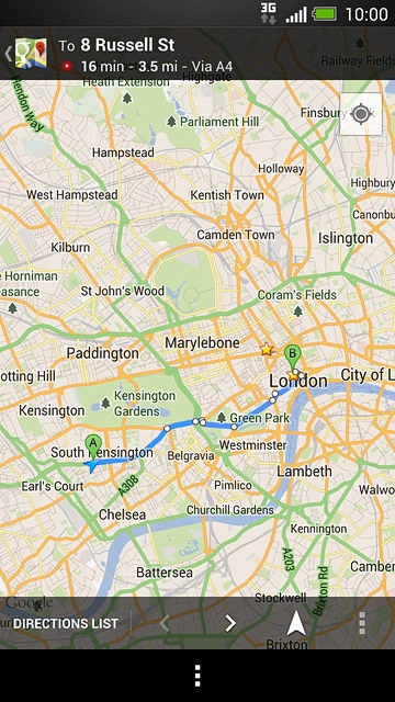 Press the menu icon.