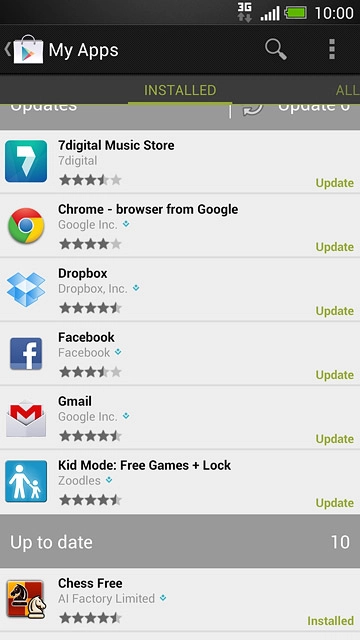 Press the required app.