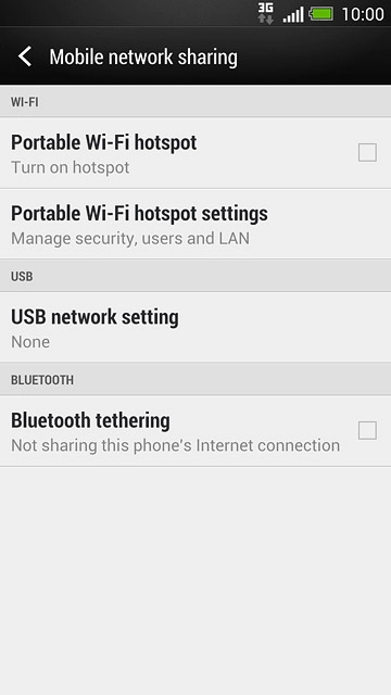 Press Portable Wi-Fi hotspot settings.