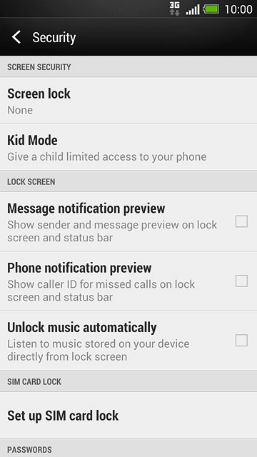 Press Set up SIM card lock.