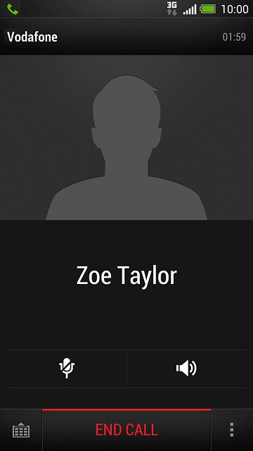 Press END CALL to end the call and return to the home screen.