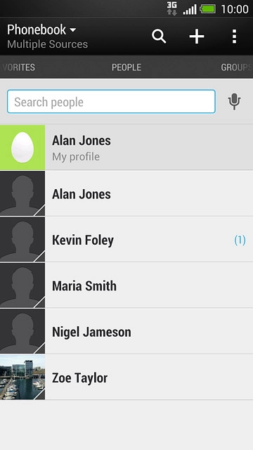 Press the required contact.