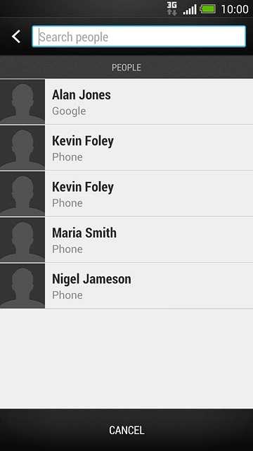 Press the required contact.