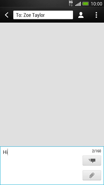 Press the send icon when you've written your text message.