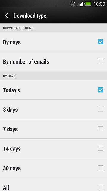 Press the required setting.
