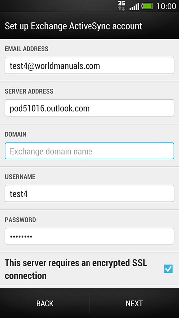 Press Exchange domain name and key in the domain name.