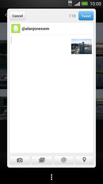 Press the text input field and key in the required text.