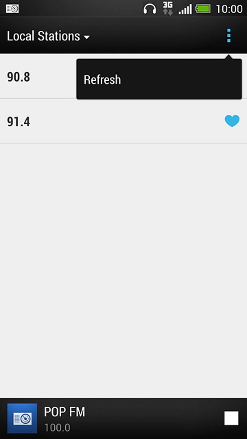 Press Refresh.The radio searches for channels and the channels found are displayed.