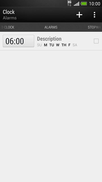 Press the add alarm icon.