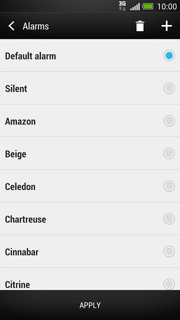 Once you've found an alarm tone you like, press APPLY.