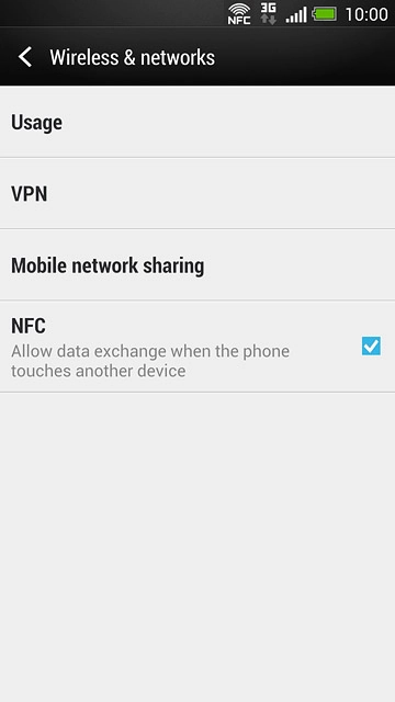 Press NFC to turn the function on or off.