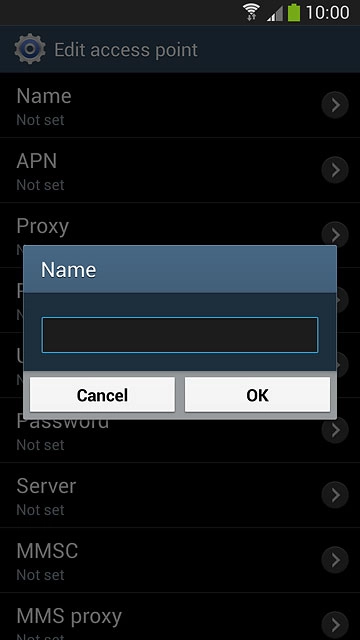 Key in Vodafone MMS and press OK.