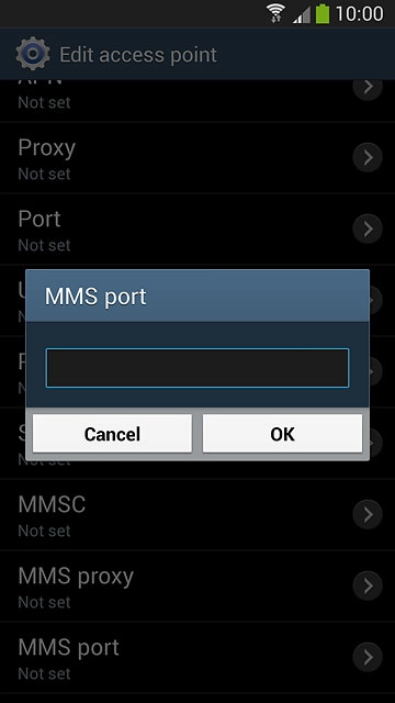 Key in 8080 and press OK.