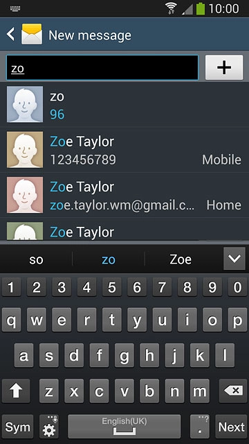 Key in the first letters of the required contact.Matching contacts are displayed.Press the required contact.
