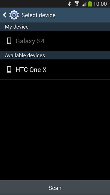 Your phone now searches for devices and after a moment, a list of Bluetooth devices within range is displayed.Press the required Bluetooth device.The file is sent.