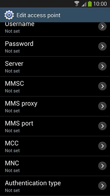 Press Authentication type.