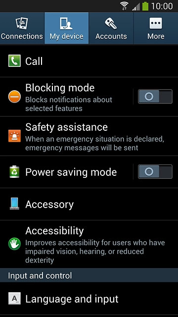 Press Language and input.